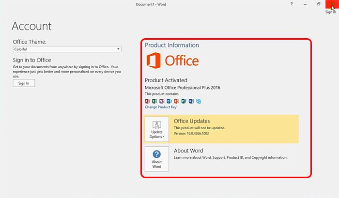 Key Office 2016 mới nhất 2020 – Active Office 2016 thành công