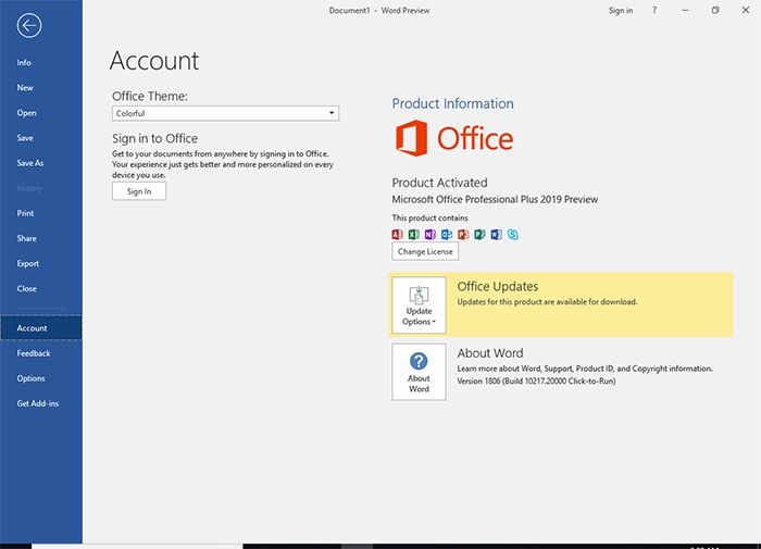 MS Office 2019 đã được kích hoạt thành công!