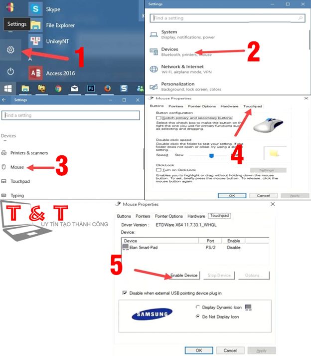 Chuột cảm ứng laptop dell bị đơ không di chuyển được
