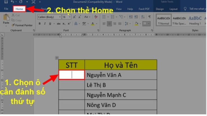 Hướng dẫn chi tiết về cách đánh số thứ tự trong word đơn giản