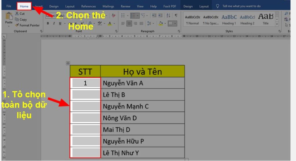 Hướng dẫn chi tiết về cách đánh số thứ tự trong word đơn giản