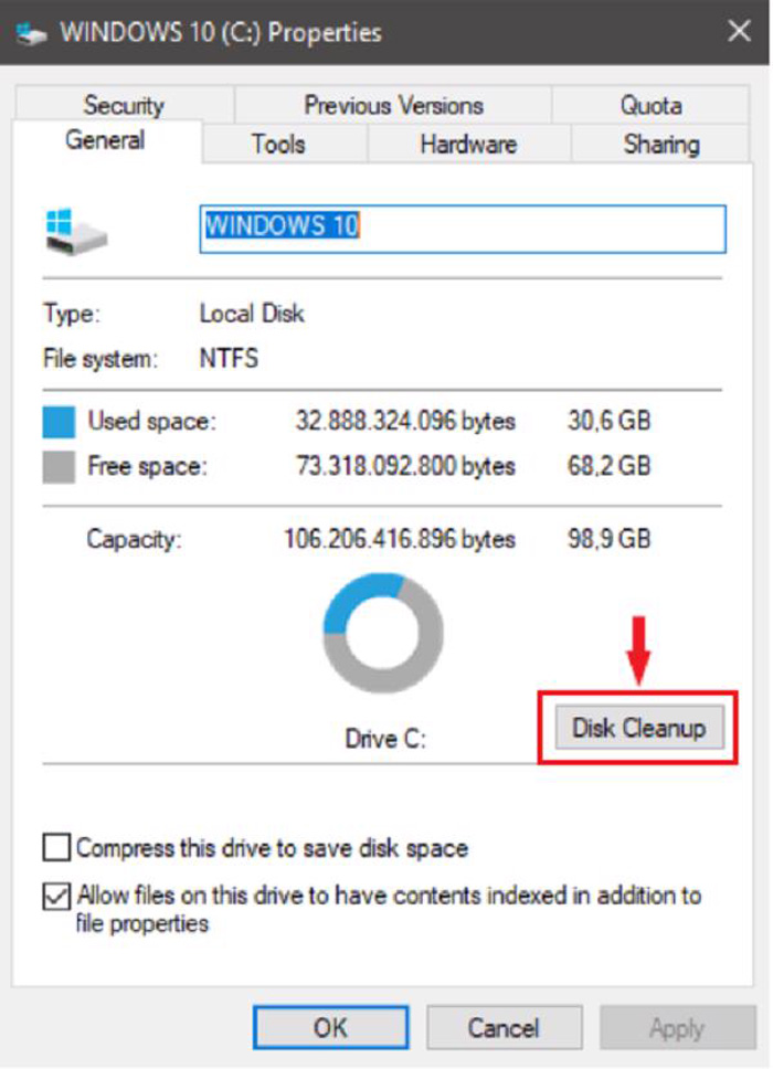 Hướng dẫn cách khắc phục ổ c bị đầy Win 7, 8, 10 hiệu quả
