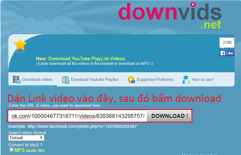 Cách tải video facebook