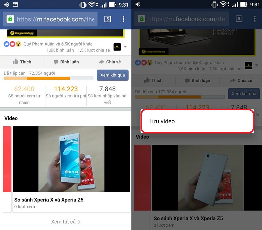 Cách tải video facebook